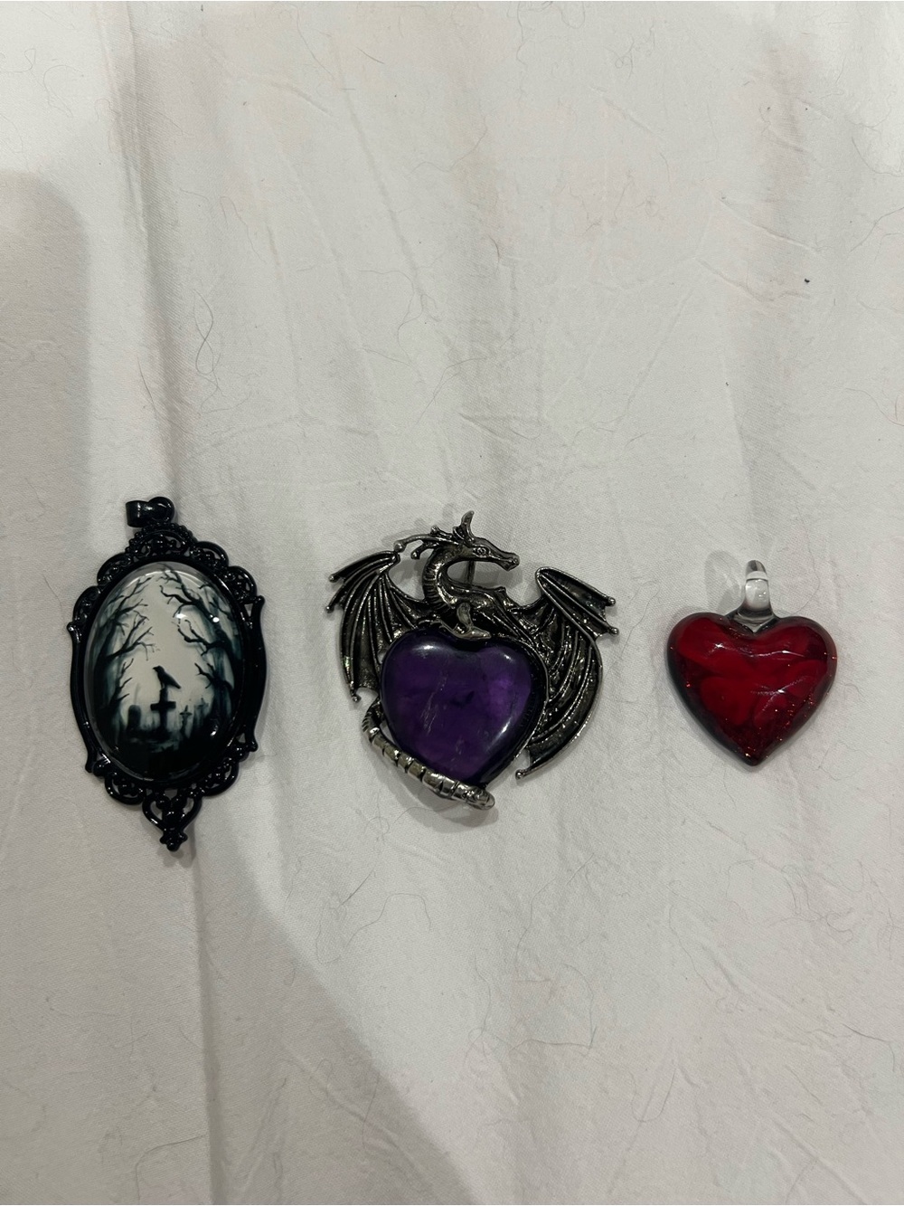 Gothic, Dragon and Heart Pendants * add on only*
